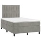 vidaXL Cama box spring con colchón terciopelo gris claro 120x190 cm vidaXL Cama box spring con colchón terciopelo gris claro 120x190 cm