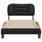 vidaXL Estructura de cama con cabecero cuero sintético negro y blanco vidaXL Estructura de cama con cabecero cuero sintético negro y blanco