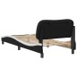 vidaXL Estructura de cama con cabecero cuero sintético negro y blanco vidaXL Estructura de cama con cabecero cuero sintético negro y blanco