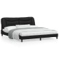 vidaXL Estructura de cama con cabecero cuero sintético negro 180x200cm vidaXL Estructura de cama con cabecero cuero sintético negro 180x200cm