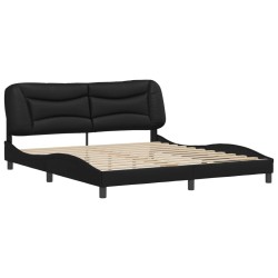 vidaXL Estructura de cama con cabecero cuero sintético negro 180x200cm