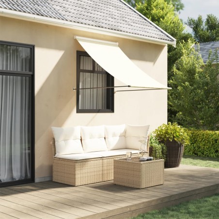 vidaXL Toldo retráctil de tela y acero crema 100x150 cm