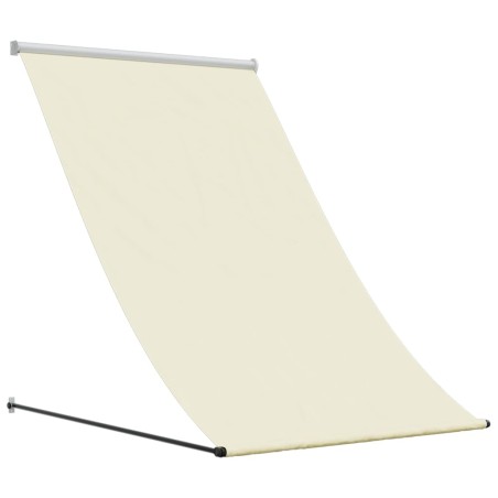 vidaXL Toldo retráctil de tela y acero crema 100x150 cm