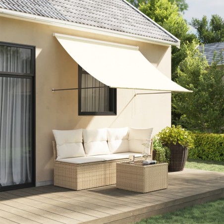 vidaXL Toldo retráctil de tela y acero crema 250x150 cm