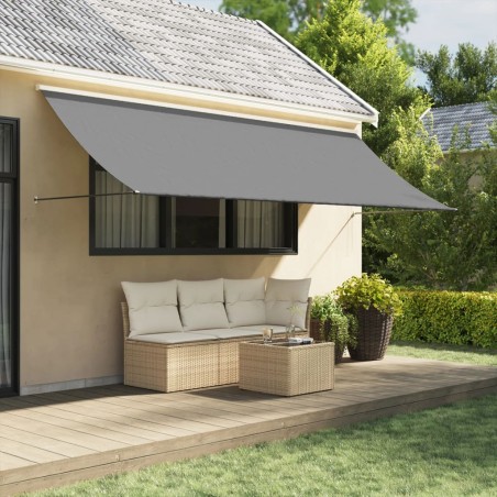 vidaXL Toldo retráctil de tela y acero gris antracita 350x150 cm