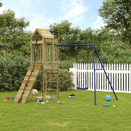 vidaXL Parque infantil de exterior madera de pino impregnada