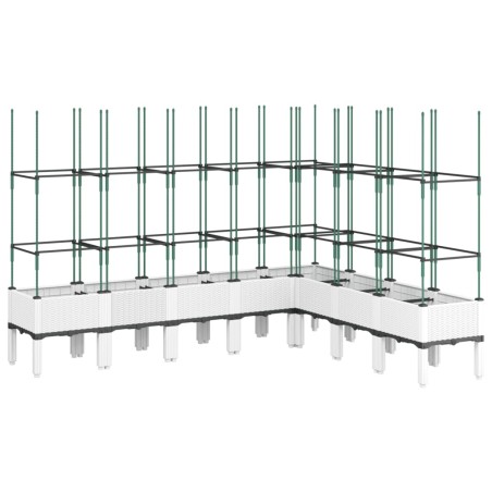 vidaXL Jardinera con enrejado PP blanco 200x160x142,5 cm