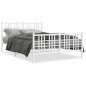 vidaXL Estructura cama con cabecero y estribo metal blanco 137x190 cm vidaXL Estructura cama con cabecero y estribo metal blanco 137x190 cm