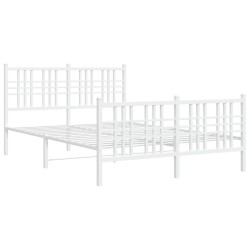 vidaXL Estructura cama con cabecero y estribo metal blanco 137x190 cm