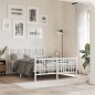 vidaXL Estructura cama con cabecero y estribo metal blanco 137x190 cm vidaXL Estructura cama con cabecero y estribo metal blanco 137x190 cm