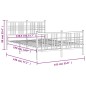 vidaXL Estructura cama con cabecero y estribo metal blanco 137x190 cm vidaXL Estructura cama con cabecero y estribo metal blanco 137x190 cm