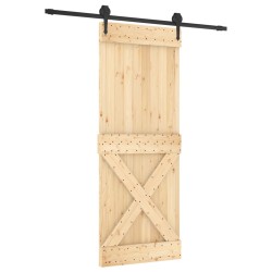 vidaXL Puerta corredera con herrajes madera maciza de pino 80x210 cm