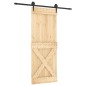 vidaXL Puerta corredera con herrajes madera maciza de pino 80x210 cm