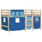 vidaXL Cama alta para niños con cortinas madera pino azul 80x200 cm vidaXL Cama alta para niños con cortinas madera pino azul 80x200 cm