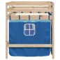 vidaXL Cama alta para niños con cortinas madera pino azul 80x200 cm vidaXL Cama alta para niños con cortinas madera pino azul 80x200 cm