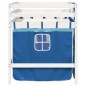 vidaXL Cama alta para niños con cortinas madera pino azul 90x200 cm vidaXL Cama alta para niños con cortinas madera pino azul 90x200 cm