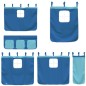 vidaXL Cama alta para niños con cortinas madera pino azul 90x200 cm vidaXL Cama alta para niños con cortinas madera pino azul 90x200 cm