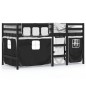 vidaXL Cama alta niños con cortinas madera pino blanco negro 90x200 cm vidaXL Cama alta niños con cortinas madera pino blanco negro 90x200 cm