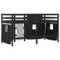 vidaXL Cama alta niños con cortinas madera pino blanco negro 90x200 cm vidaXL Cama alta niños con cortinas madera pino blanco negro 90x200 cm