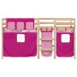 vidaXL Cama alta para niños con cortinas madera pino rosa 90x190 cm vidaXL Cama alta para niños con cortinas madera pino rosa 90x190 cm