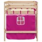 vidaXL Cama alta para niños con cortinas madera pino rosa 90x190 cm vidaXL Cama alta para niños con cortinas madera pino rosa 90x190 cm