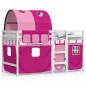 vidaXL Cama alta para niños con túnel madera pino rosa 80x200 cm vidaXL Cama alta para niños con túnel madera pino rosa 80x200 cm