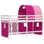 vidaXL Cama alta para niños con túnel madera pino rosa 80x200 cm vidaXL Cama alta para niños con túnel madera pino rosa 80x200 cm