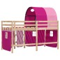 vidaXL Cama alta para niños con túnel madera pino rosa 80x200 cm vidaXL Cama alta para niños con túnel madera pino rosa 80x200 cm