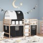 vidaXL Cama alta niños con túnel madera pino blanco negro 80x200 cm vidaXL Cama alta niños con túnel madera pino blanco negro 80x200 cm