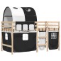 vidaXL Cama alta niños con túnel madera pino blanco negro 80x200 cm vidaXL Cama alta niños con túnel madera pino blanco negro 80x200 cm
