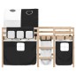 vidaXL Cama alta niños con túnel madera pino blanco negro 80x200 cm vidaXL Cama alta niños con túnel madera pino blanco negro 80x200 cm