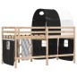 vidaXL Cama alta niños con túnel madera pino blanco negro 80x200 cm vidaXL Cama alta niños con túnel madera pino blanco negro 80x200 cm