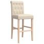vidaXL Taburetes altos 2 uds madera maciza de caucho y tela vidaXL Taburetes altos 2 uds madera maciza de caucho y tela