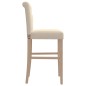 vidaXL Taburetes altos 2 uds madera maciza de caucho y tela vidaXL Taburetes altos 2 uds madera maciza de caucho y tela