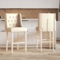 vidaXL Taburetes altos 2 uds madera maciza de caucho y tela vidaXL Taburetes altos 2 uds madera maciza de caucho y tela