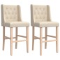 vidaXL Taburetes altos 2 uds madera maciza de caucho y tela vidaXL Taburetes altos 2 uds madera maciza de caucho y tela