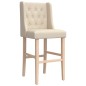 vidaXL Taburetes altos 2 uds madera maciza de caucho y tela vidaXL Taburetes altos 2 uds madera maciza de caucho y tela