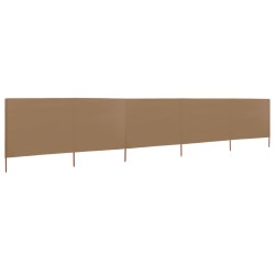 vidaXL Paravientos de playa de 5 paneles tela gris taupe 600x160cm