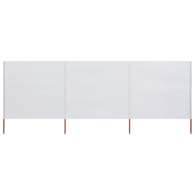 vidaXL Paravientos de playa de 3 paneles tela blanco arena 400x160 cm