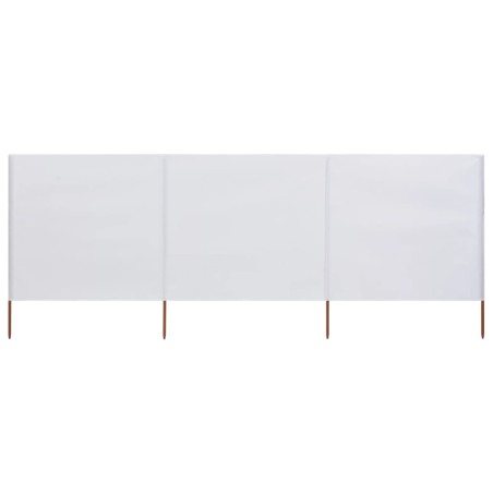 vidaXL Paravientos de playa de 3 paneles tela blanco arena 400x160 cm
