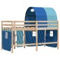 vidaXL Cama alta para niños con túnel madera pino azul 90x190 cm vidaXL Cama alta para niños con túnel madera pino azul 90x190 cm