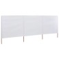 vidaXL Paravientos de playa de 3 paneles tela blanco arena 400x160 cm