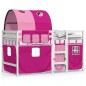 vidaXL Cama alta para niños con túnel madera pino rosa 90x200 cm vidaXL Cama alta para niños con túnel madera pino rosa 90x200 cm