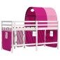 vidaXL Cama alta para niños con túnel madera pino rosa 90x200 cm vidaXL Cama alta para niños con túnel madera pino rosa 90x200 cm