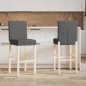 vidaXL Taburetes altos 2 uds madera maciza de caucho y tela vidaXL Taburetes altos 2 uds madera maciza de caucho y tela