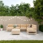 vidaXL Juego de muebles de jardín 7 pzas y cojines madera maciza pino vidaXL Juego de muebles de jardín 7 pzas y cojines madera maciza pino
