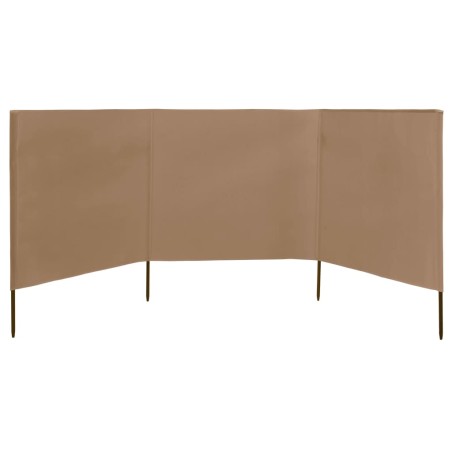 vidaXL Paravientos de playa de 3 paneles de tela 400x120 cm gris topo