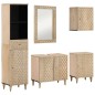 vidaXL Conjunto de muebles de baño 5 piezas madera maciza de mango