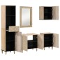 vidaXL Conjunto de muebles de baño 5 piezas madera maciza de mango