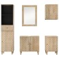 vidaXL Conjunto de muebles de baño 5 piezas madera maciza de mango